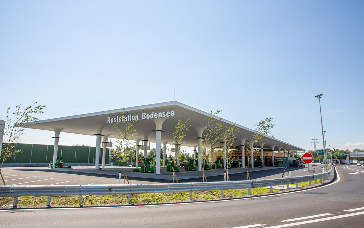 Die fertiggestellte Raststation Bodensee Hörbranz. Die fertiggestellte Raststation Bodensee Hörbranz.