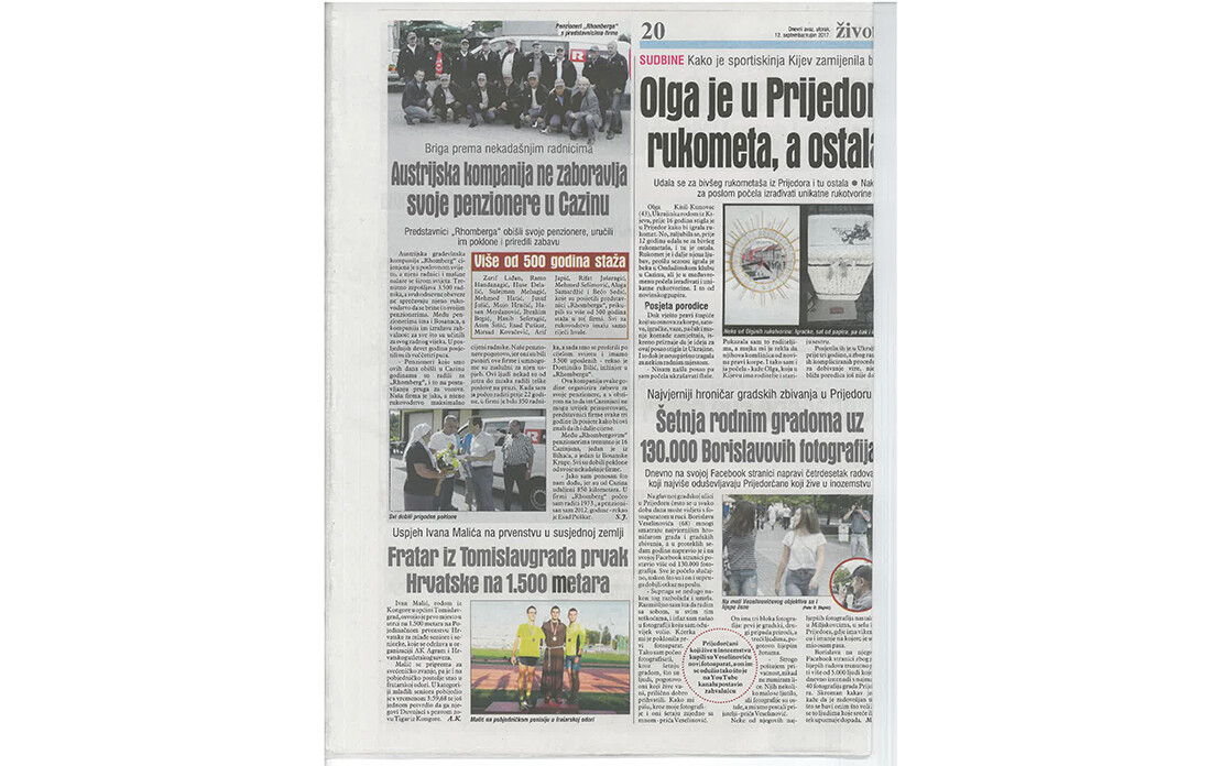 Bosnische Tageszeitung berichtet über den Besuch von Rhomberg