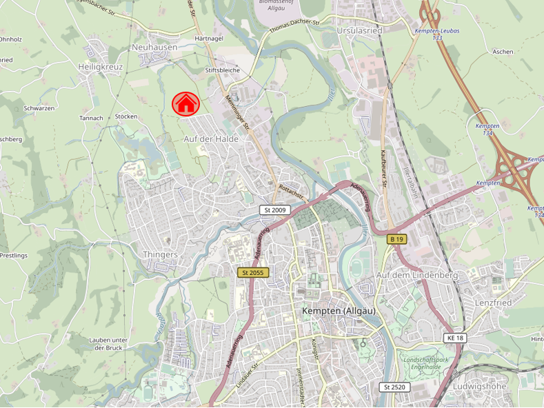 Ortsplan Kempten Halde Nord