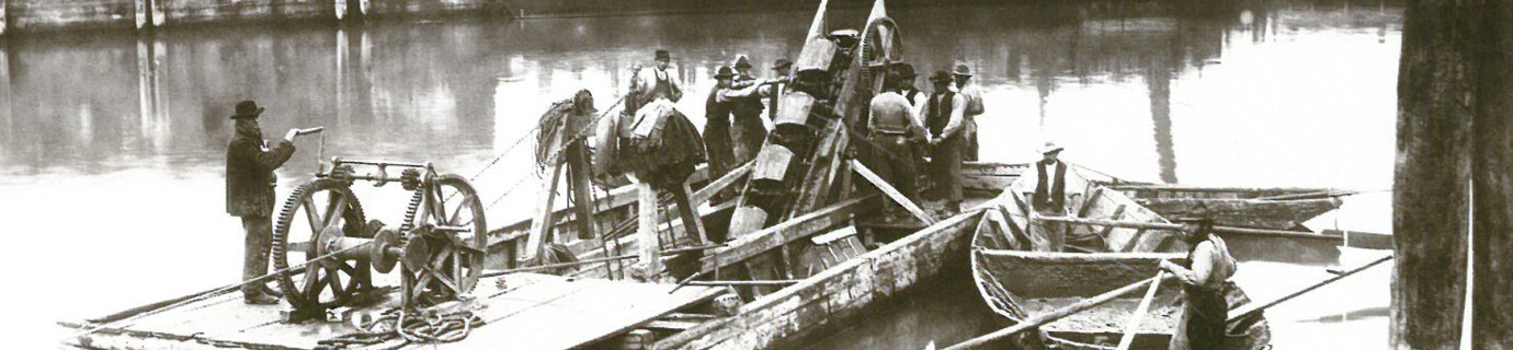 Baggerarbeiten beim Bregenzer Hafen 1888 Rhomberg Bau
