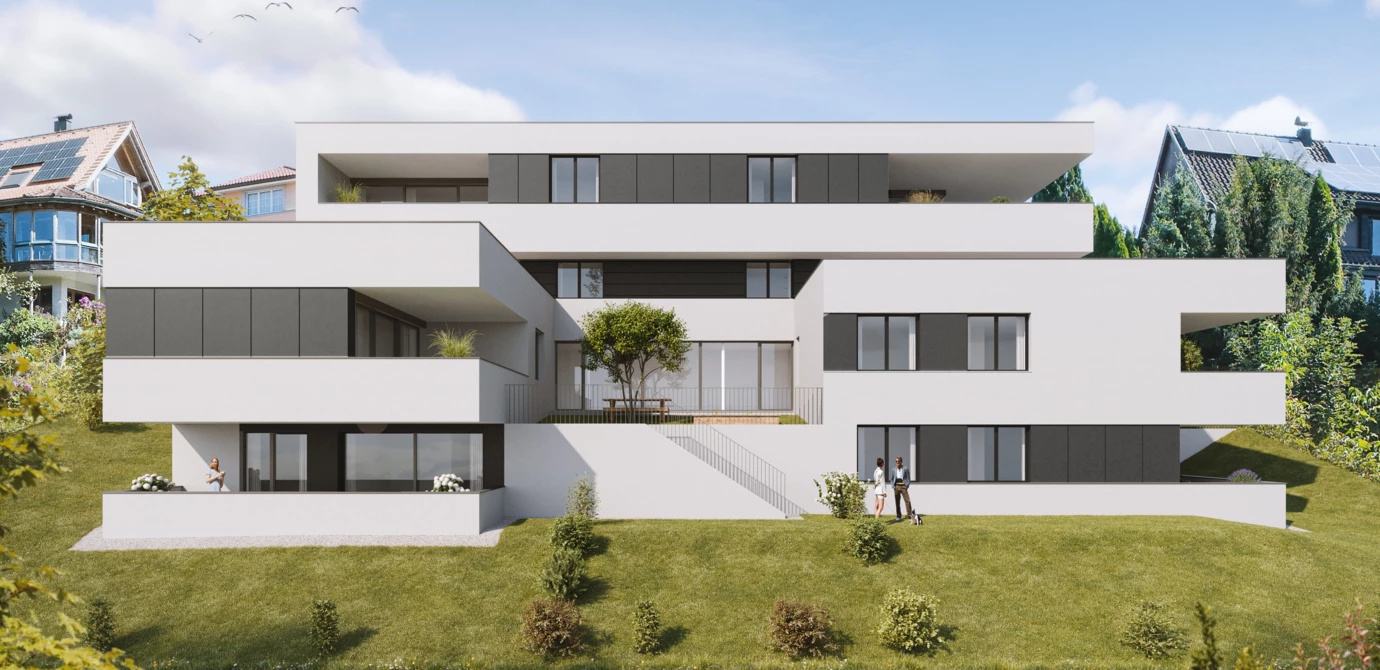 Rauhenweg Aussenansicht mit Wiese 2