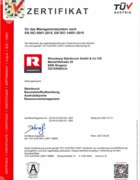 ISO 9001 QM, ISO 14001 UM Rhomberg Steinbruch GmbH