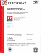 ISO 9001 QM, ISO 14001 UM Rhomberg Recycling GmbH ISO 9001 QM, ISO 14001 UM Rhomberg Recycling GmbH