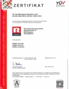 ISO 9001 QM, ISO 14001 UM Rhomberg Recycling GmbH ISO 9001 QM, ISO 14001 UM Rhomberg Recycling GmbH