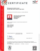 ISO 9001 QM, ISO 14001 EM Rhomberg Recycling GmbH ISO 9001 QM, ISO 14001 EM Rhomberg Recycling GmbH