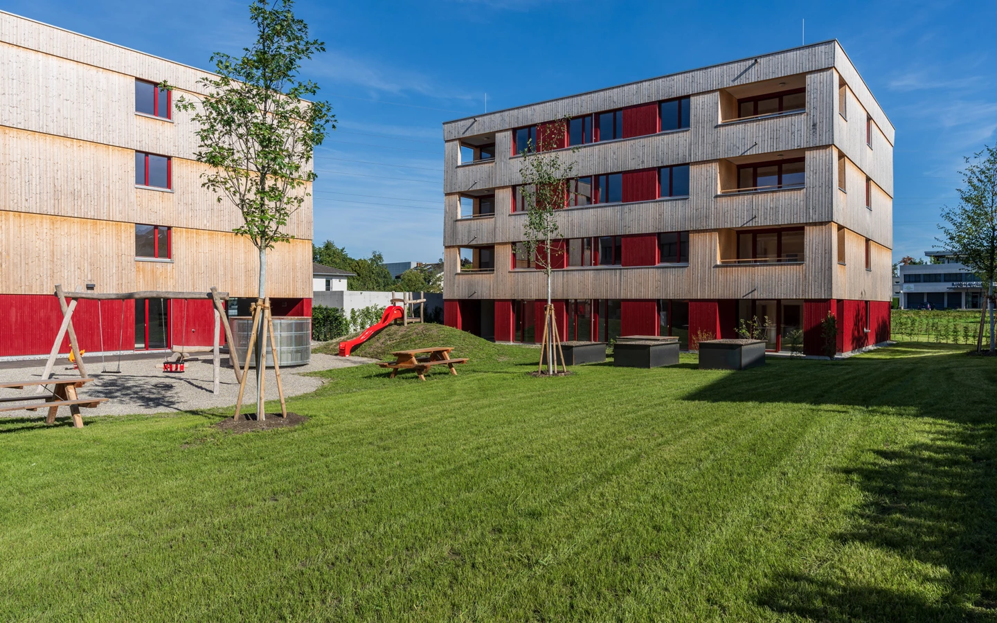 Neues Wohnen in Holz, Part II: Die Wohnanlage von WS und Rhomberg Bau in der Neubaugasse, Lauterach. Foto: Roland Wehinger