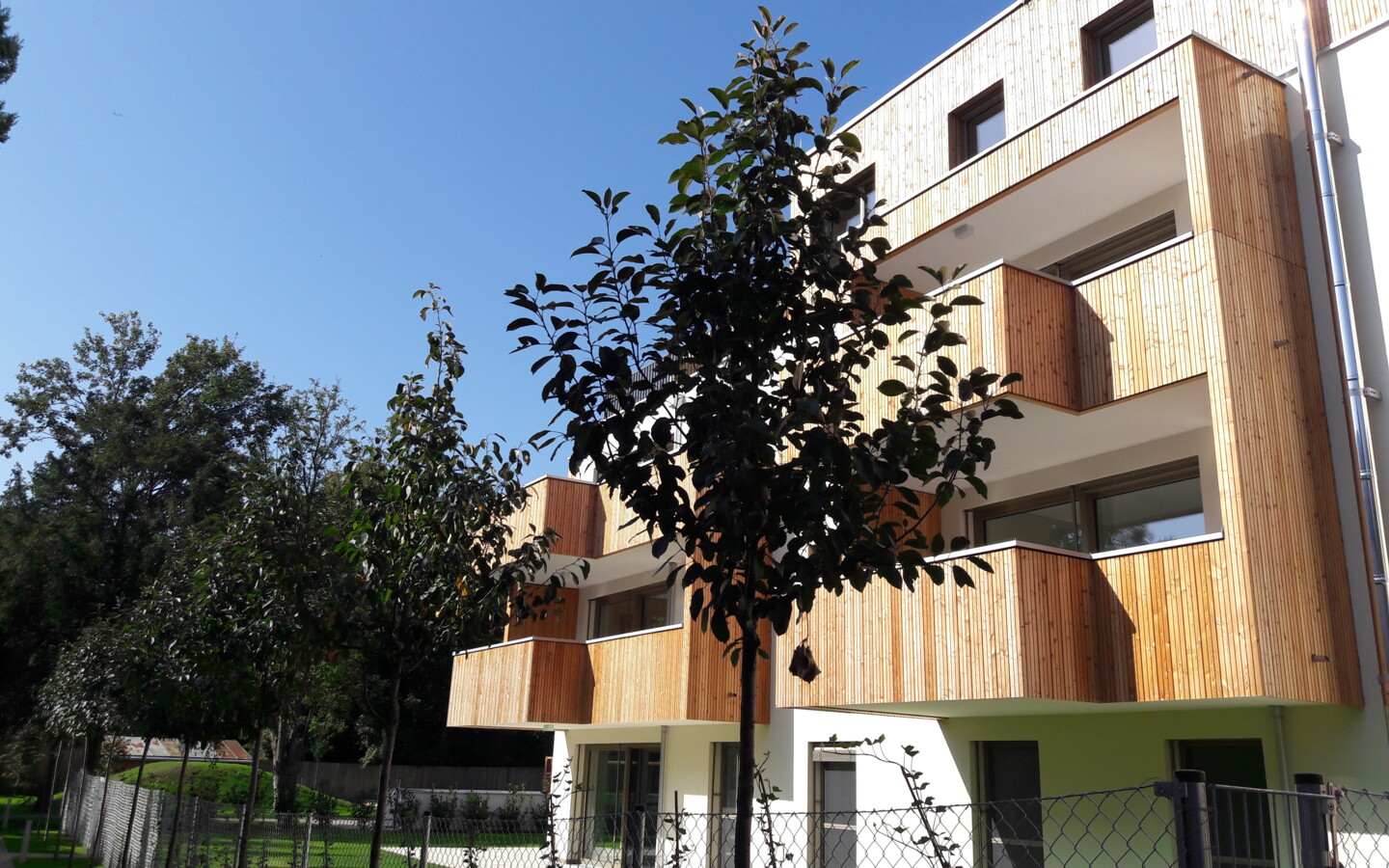 Stadthaus Kalksburg Hausansicht mit Bäumen und Garten Stadthaus Kalksburg Hausansicht mit Bäumen und Garten