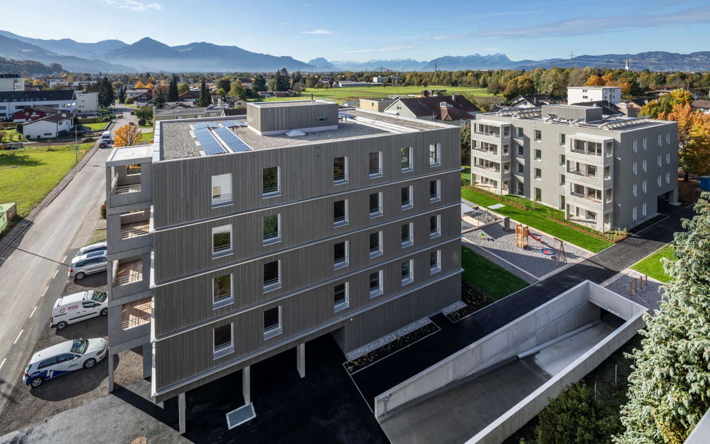 Bringt den leistbaren Wohnbau im Ländle voran: das Innovationsprojekt Wolfurt, Lerchenstraße.
Bild: Weissengruber Bringt den leistbaren Wohnbau im Ländle voran: das Innovationsprojekt Wolfurt, Lerchenstraße.
Bild: Weissengruber