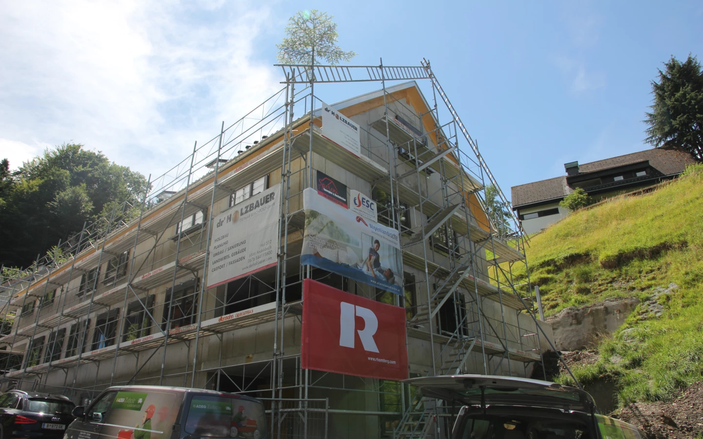Der Rohbau des Wohnprojekts ist fertiggestellt.
