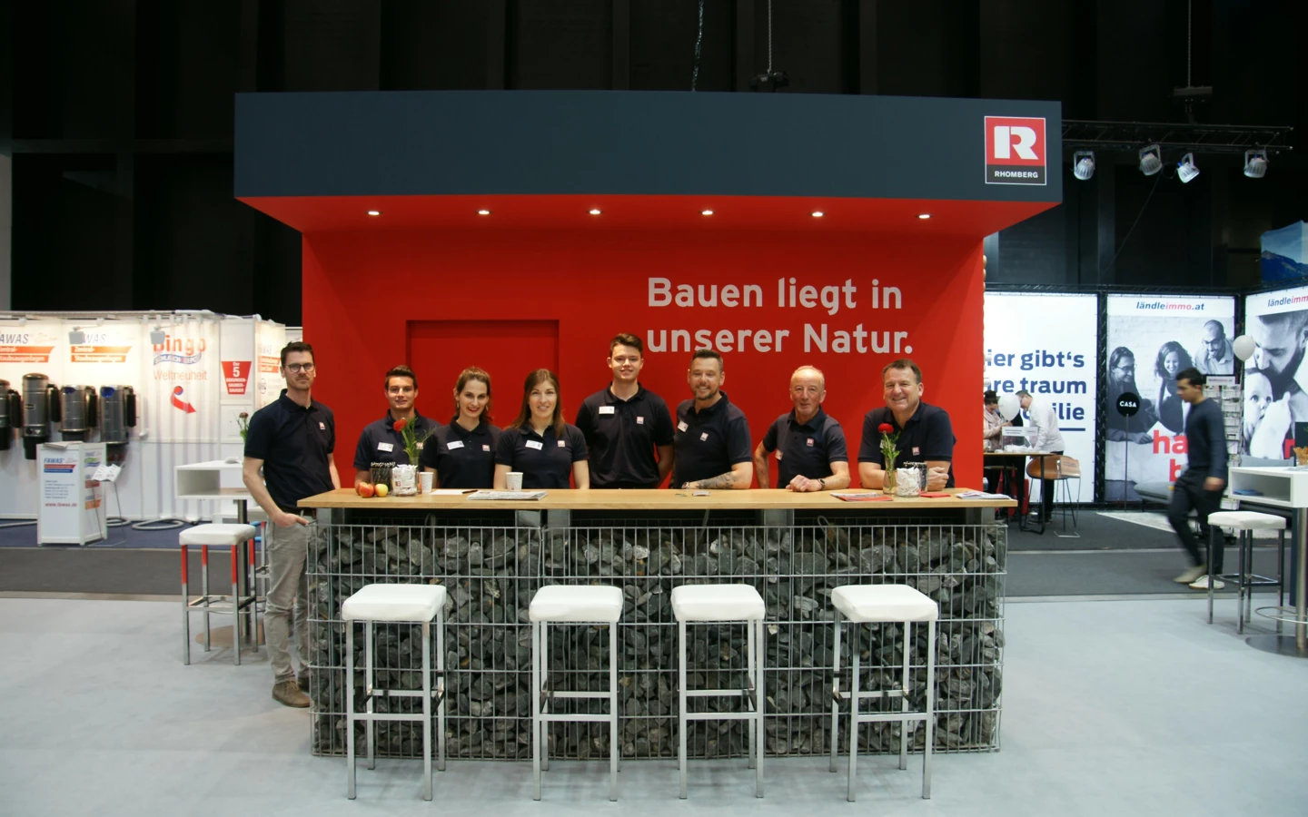 Das Rhomberg Bau Team bei der com:bau 2020.