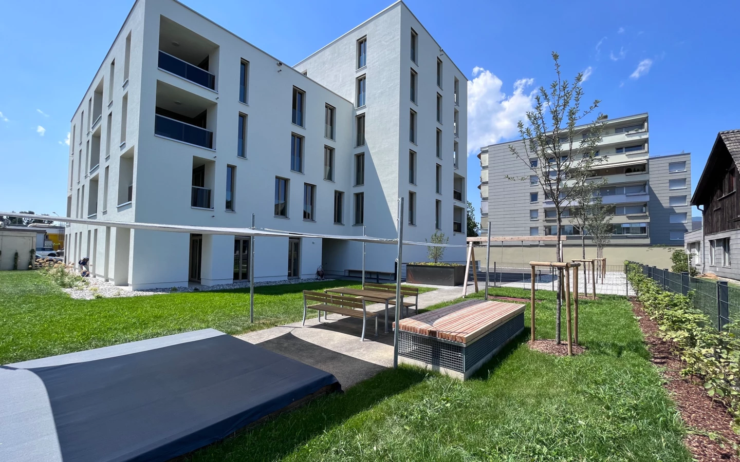 Die neue Wohnanlage in der Dornbirner Straße in Lustenau hat Rhomberg Bau erst jüngst fertiggestellt.