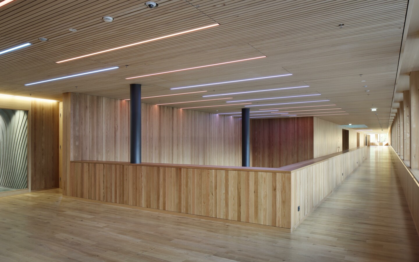 Illwerke Zentrum Montafon Cree Innenraum aus Holz Illwerke Zentrum Montafon Cree Innenraum aus Holz
