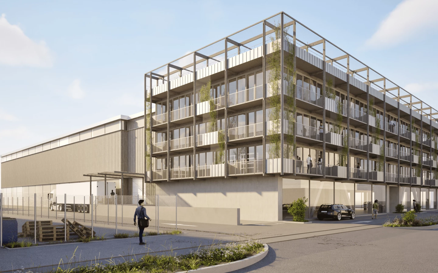 Zuerich_Regensdorf_Gebaeude_Aussen_Visualisierung_Holz_Pflanzen