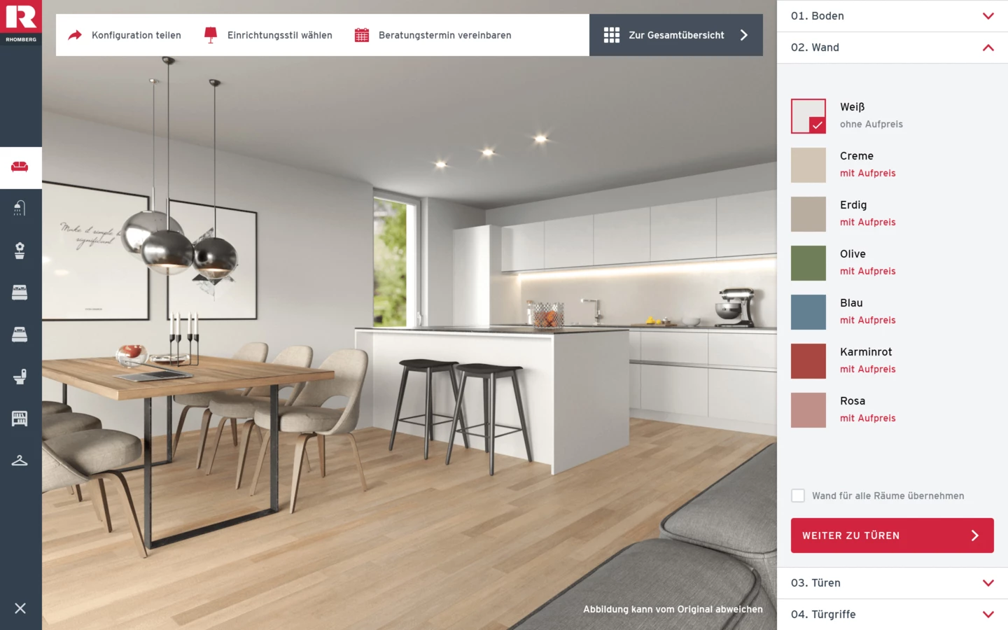 In der digitalen Zukunft angekommen: Mit dem neuen Wohnungskonfigurator von Rhomberg Bau können Kunden die zukünftige Wohnung spielend leicht gestalten und verschiedene Ausstattungsvarianten ausprobieren.