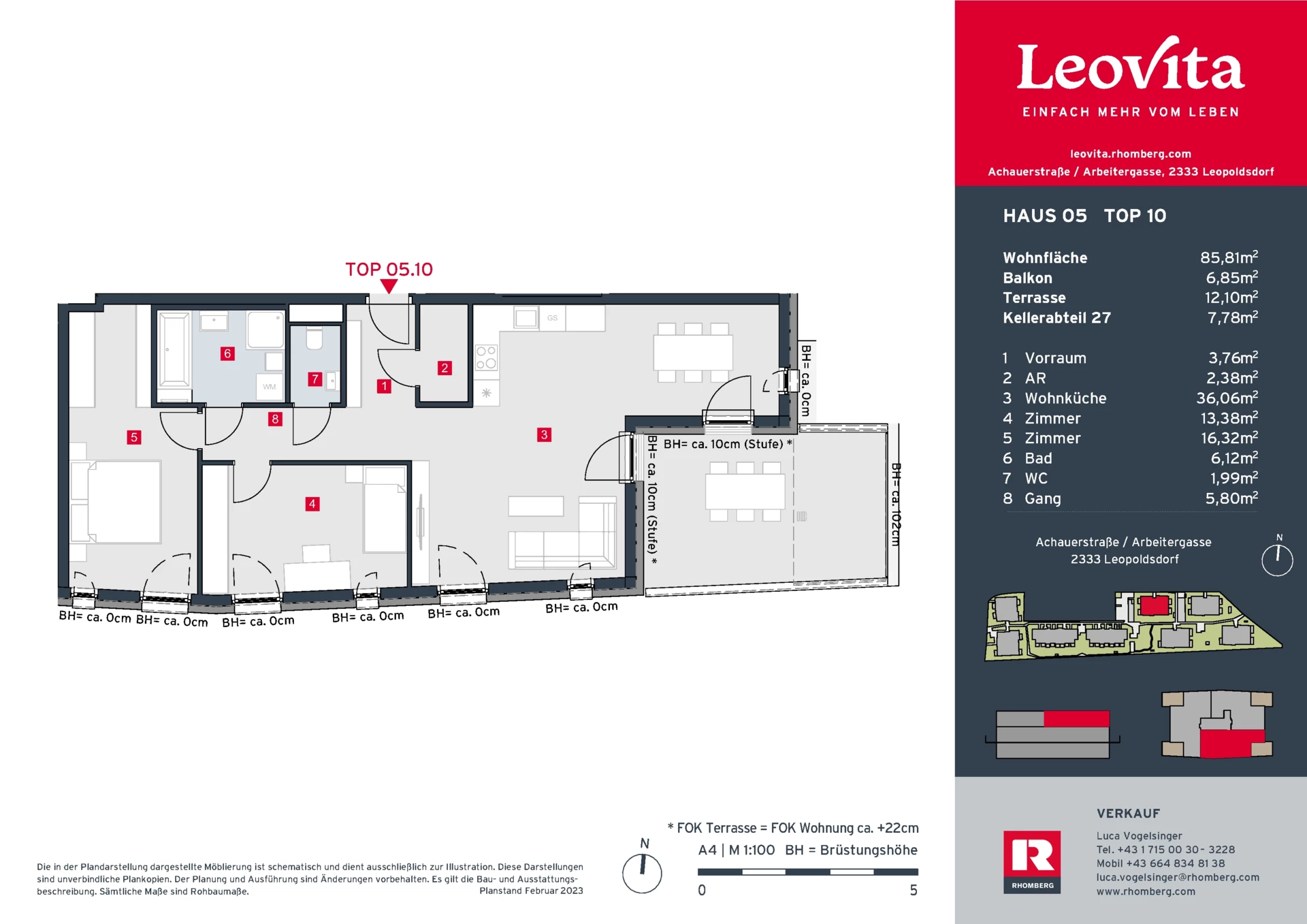 Wohnungsplan Haus 5 Top 10