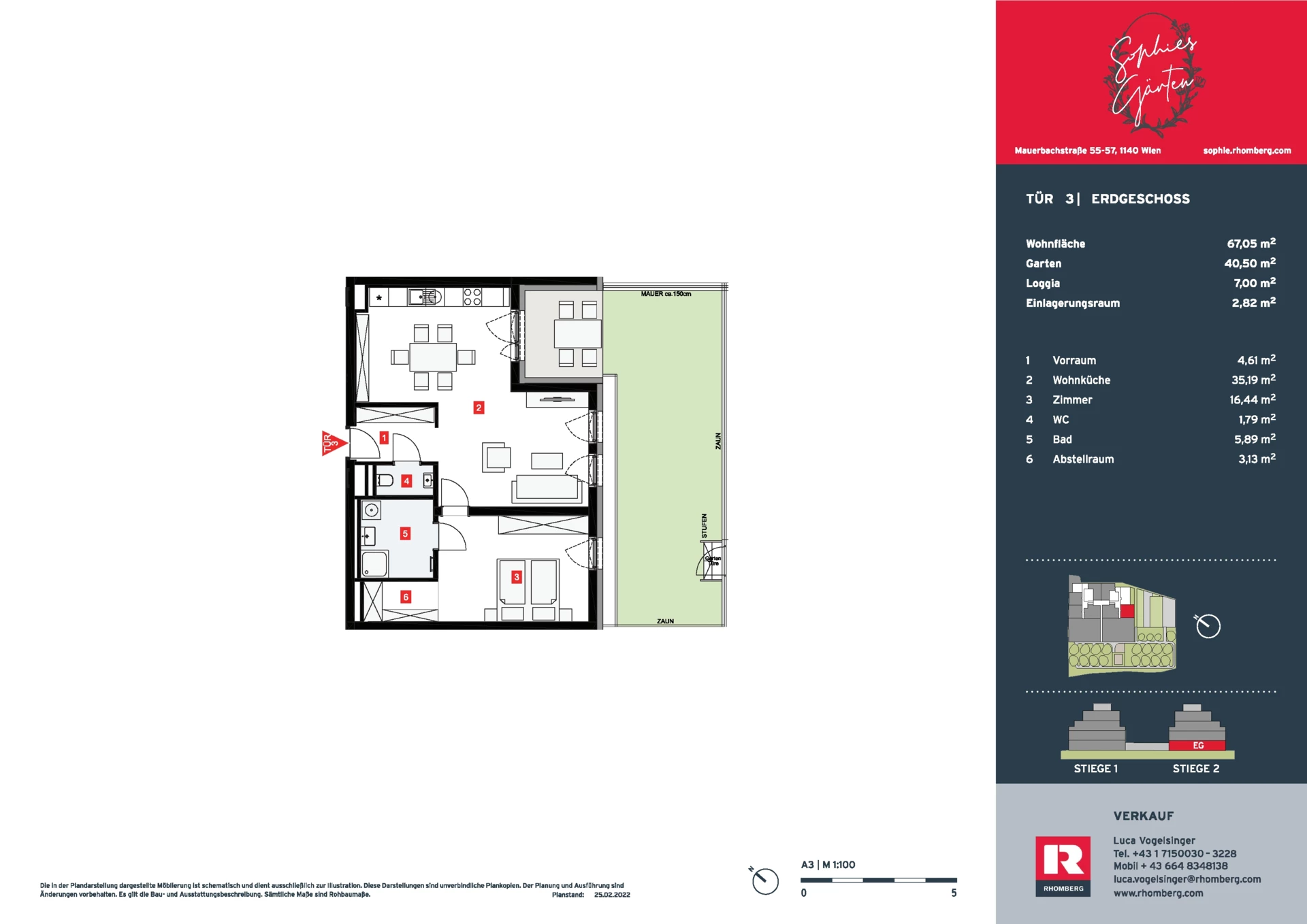 Verkaufsplan Stiege 2 Tür 3