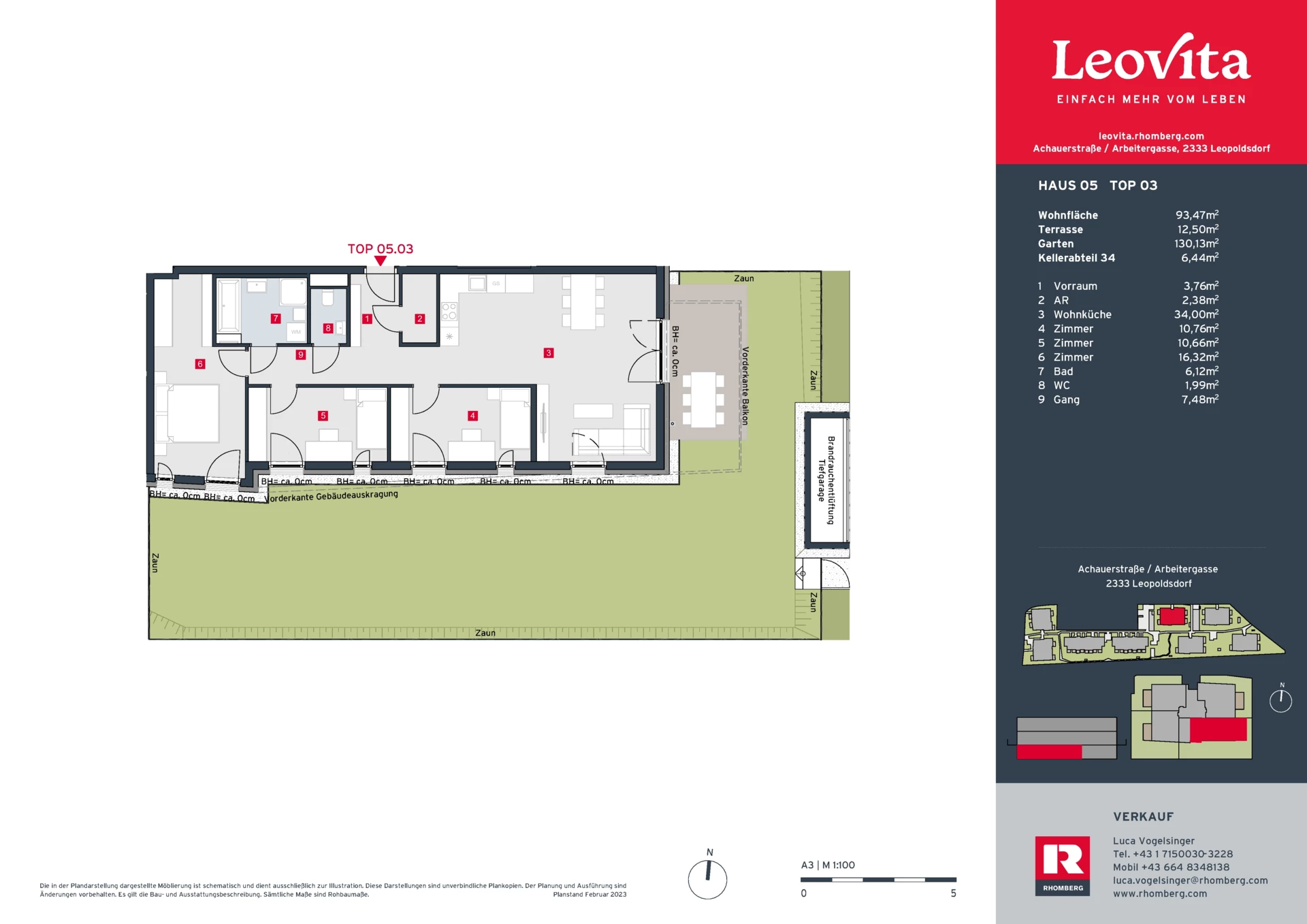 Wohnungsplan Haus 5 Top 3