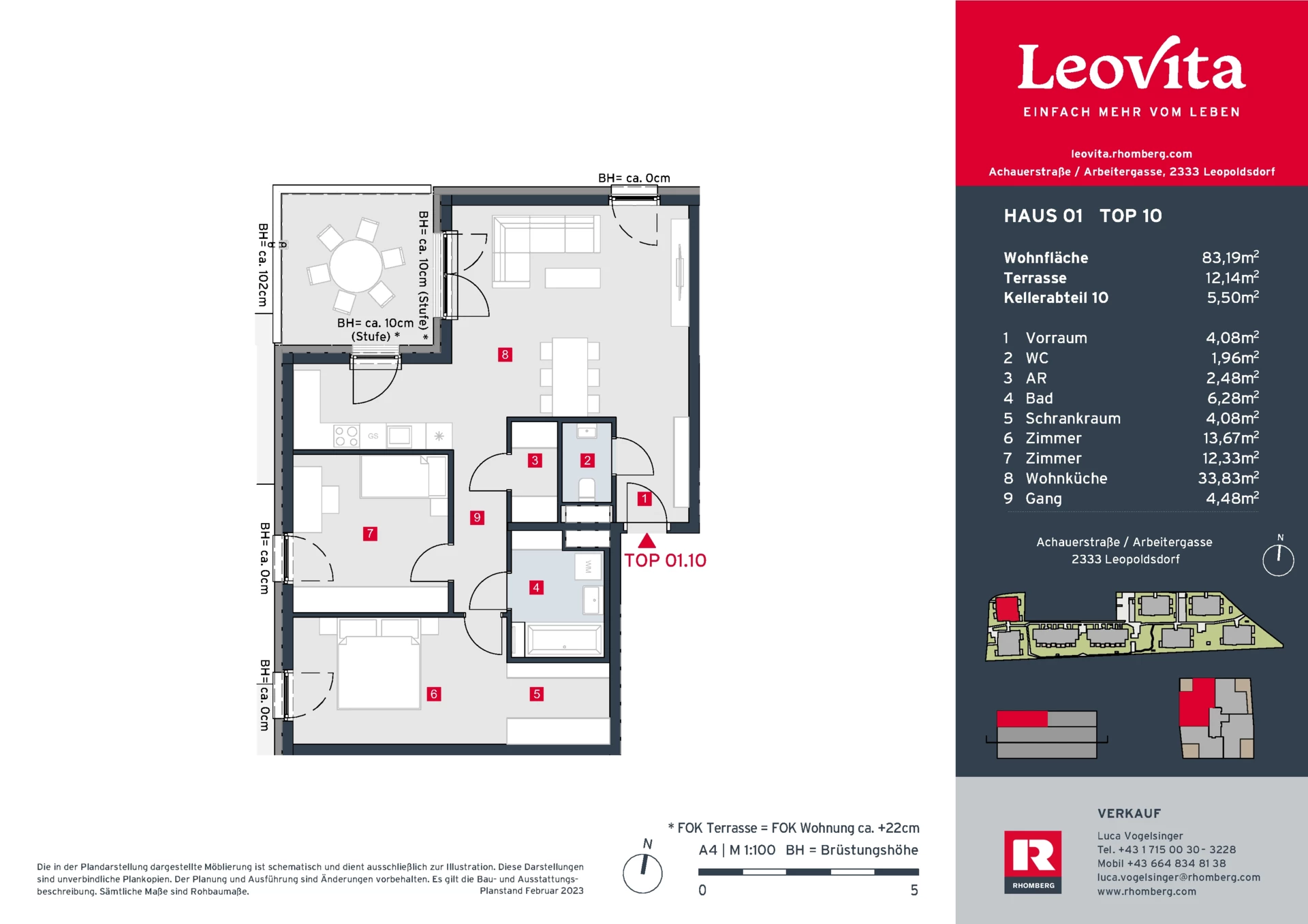 Grundrissplan - Haus 1 Top 10