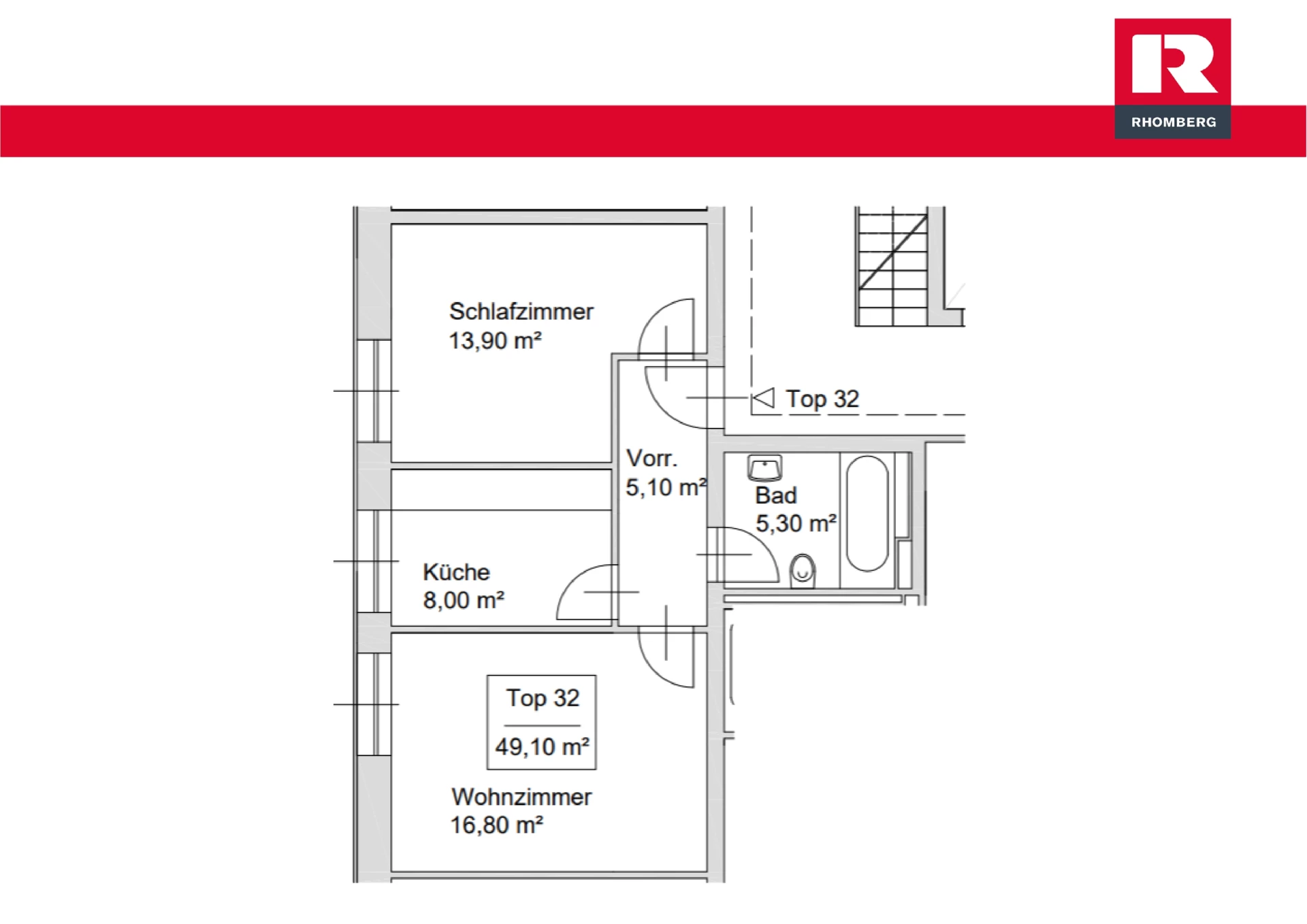 Grundrissplan Top W32