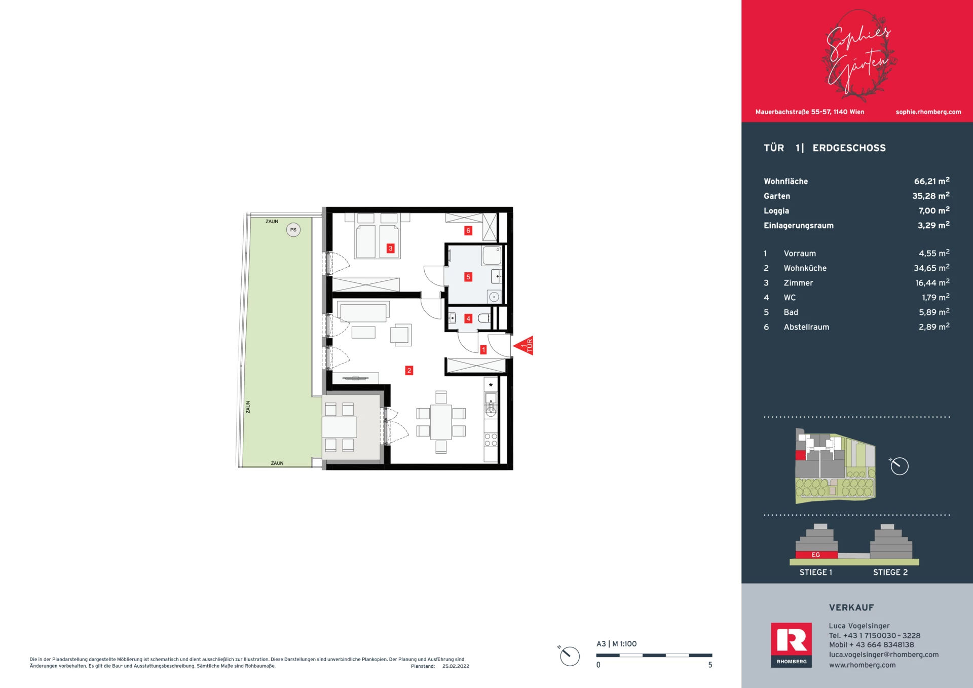 Verkaufsplan Stiege 1 Tür 1