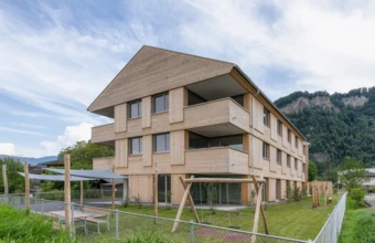 Neues Wohnen in Holz, Part I: Die Wohnanlage von WS und Rhomberg Bau in der Radetzkystraße, Hohenems. Foto: Julian Forte Fotografie