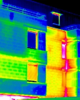 Thermografieaufnahme VOR der thermischen Sanierung