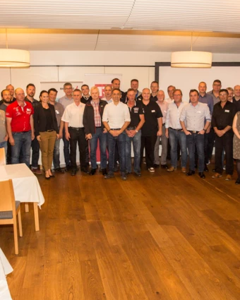 The anniversary of the Rhomberg Group with Managing Directors Hubert Rhomberg and Ernst Thurnher, Representative of the Federal Guild of Construction at the Austrian Federal Economic Chamber Peter Keckeis, and Vice President of the Chamber of Labour, Bernhard Heinzle.