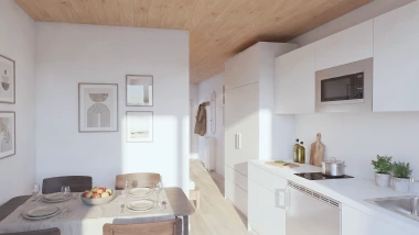 Innenvisualisierung_t29 Studioapartments_Wohnbereich