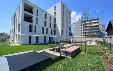 Die neue Wohnanlage in der Dornbirner Straße in Lustenau hat Rhomberg Bau erst jüngst fertiggestellt. Die neue Wohnanlage in der Dornbirner Straße in Lustenau hat Rhomberg Bau erst jüngst fertiggestellt.