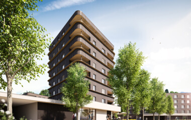 Hoch hinaus mit Holz: Für Bauherr Raiba errichtet Rhomberg Bau im Lustenauer Rheindorf auf acht Stockwerken „erstmals einen Holzbau dieser Größe unter wirtschaftlichen Bedingungen“. Hoch hinaus mit Holz: Für Bauherr Raiba errichtet Rhomberg Bau im Lustenauer Rheindorf auf acht Stockwerken „erstmals einen Holzbau dieser Größe unter wirtschaftlichen Bedingungen“.
