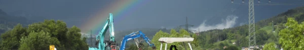 A 14 Rheintal/Walgau-Autobahn Instandsetzung Rhomberg Bau mit Regenbogen