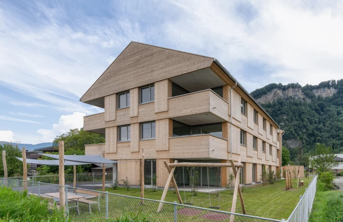 Neues Wohnen in Holz, Part I: Die Wohnanlage von WS und Rhomberg Bau in der Radetzkystraße, Hohenems. Foto: Julian Forte Fotografie
