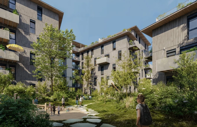 „Baustart für das neue Südtiroler Quartier: Im Zentrum der Anlage mit rund 500 Wohneinheiten bietet eine grüne Mitte den künftigen Bewohner:innen hohe Aufenthaltsqualität.“ Bild: © BUWOG / InfinityEleven