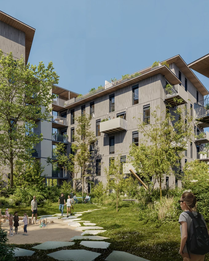 „Baustart für das neue Südtiroler Quartier: Im Zentrum der Anlage mit rund 500 Wohneinheiten bietet eine grüne Mitte den künftigen Bewohner:innen hohe Aufenthaltsqualität.“ Bild: © BUWOG / InfinityEleven