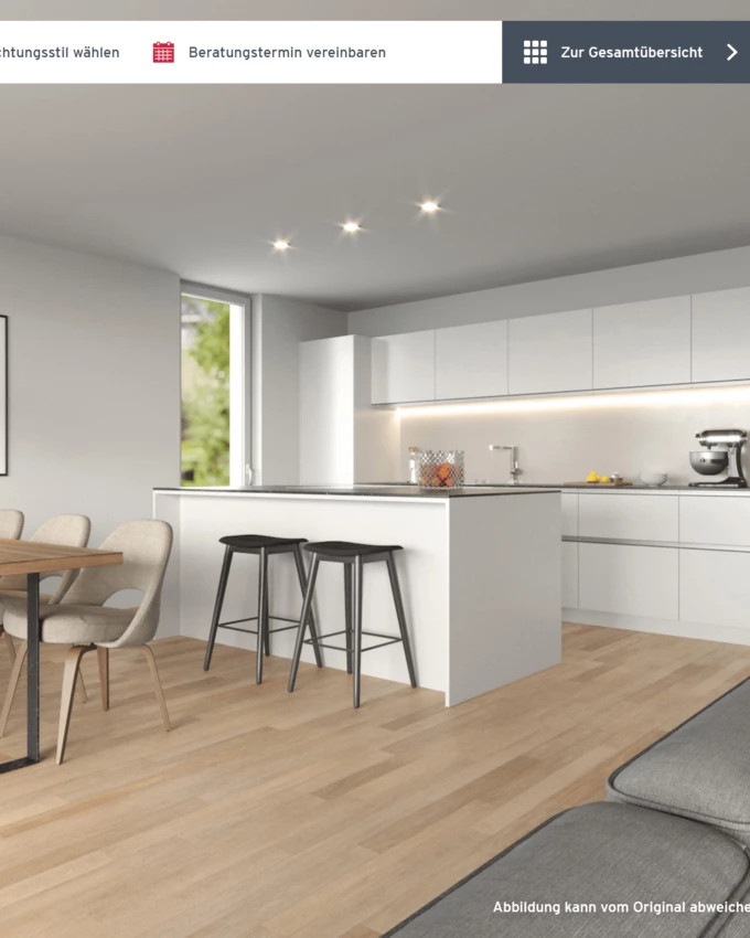 In der digitalen Zukunft angekommen: Mit dem neuen Wohnungskonfigurator von Rhomberg Bau können Kunden die zukünftige Wohnung spielend leicht gestalten und verschiedene Ausstattungsvarianten ausprobieren.