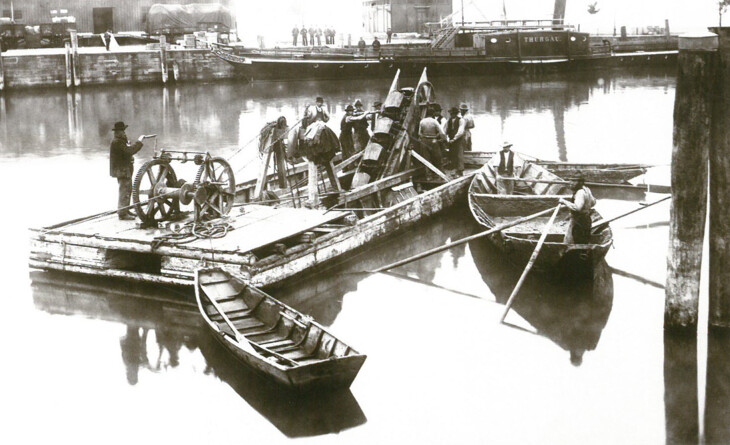 Baggerarbeiten Bregenzer Hafen 1888