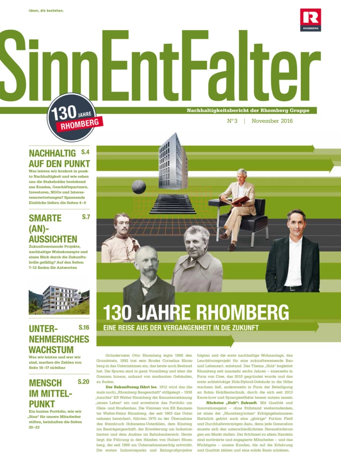 Winner with 28 pages: The Rhomberg Group´s “SinnEntFalter“ was honoured in Berlin at the “Econ Megaphon Award 2018“.