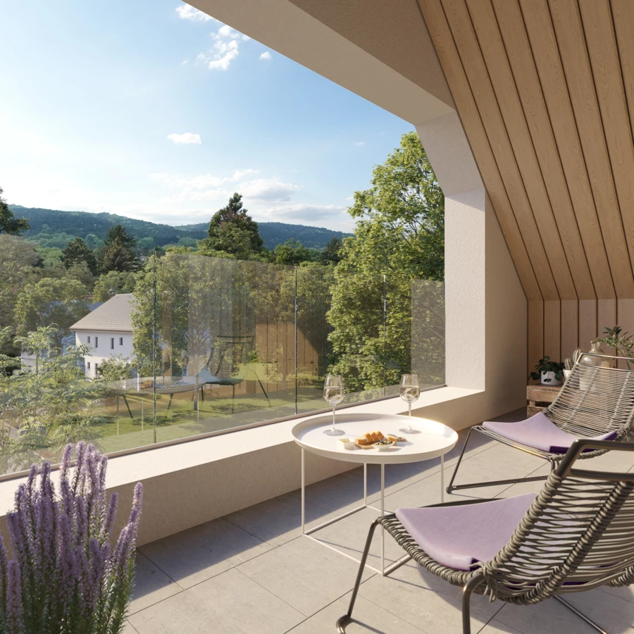 Duett Loggia Masterbedroom mit Blick nach draußen