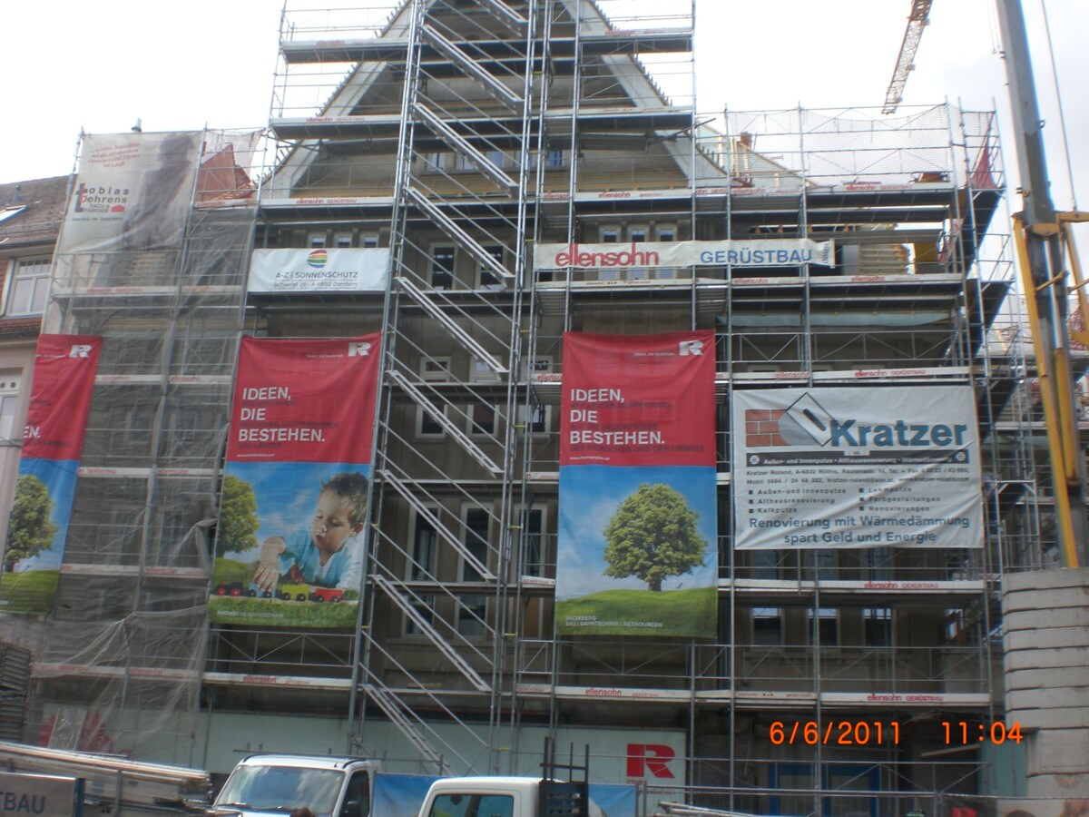 Luger Areal Dornbirn Baugerüst Luger Areal Dornbirn Baugerüst