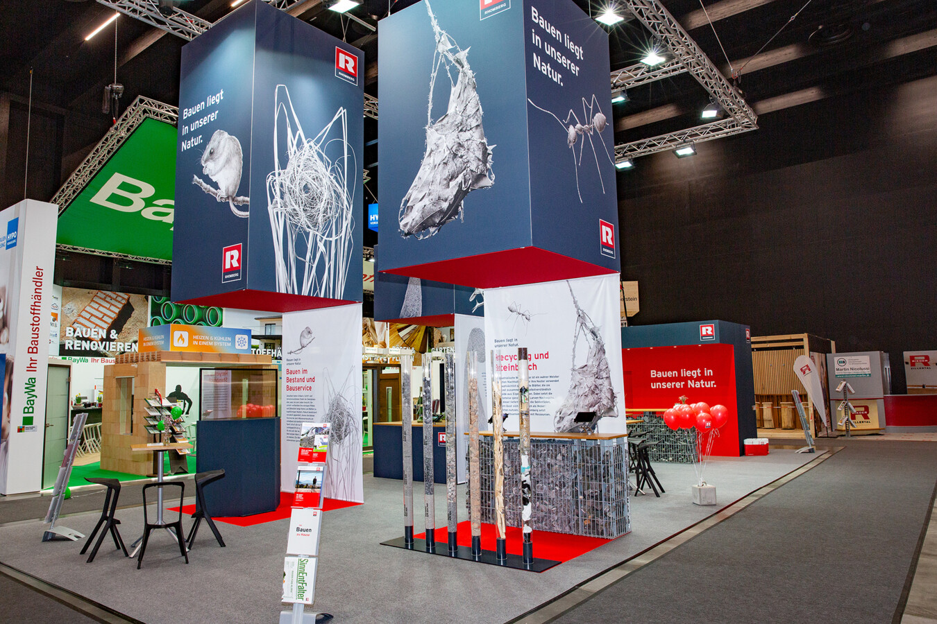 Der neue Messestand steht unter dem Motto "Bauen liegt in unserer Natur." Der neue Messestand steht unter dem Motto "Bauen liegt in unserer Natur."