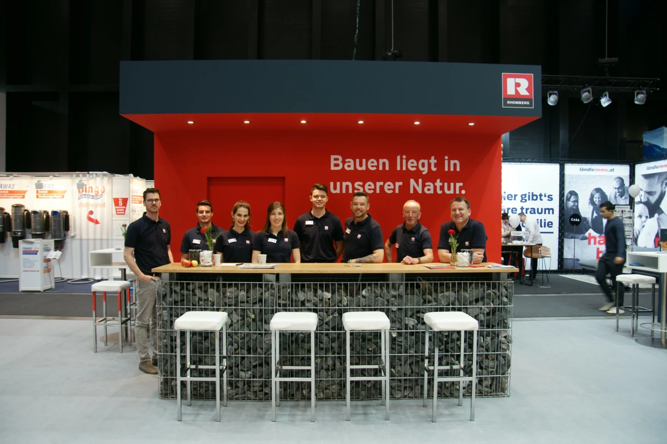 Das Rhomberg Bau Team bei der com:bau 2020.