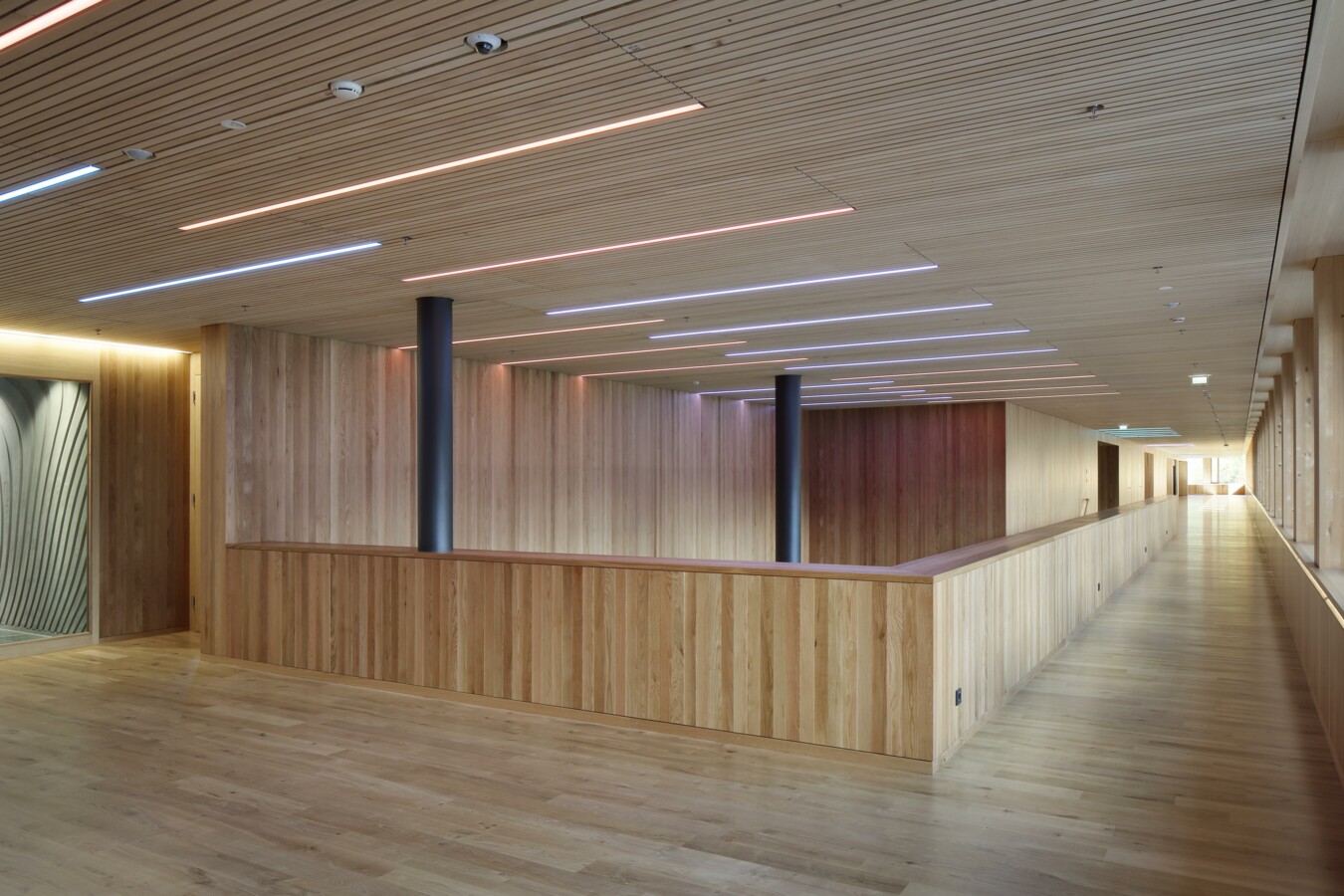 Illwerke Zentrum Montafon Cree Innenraum aus Holz Illwerke Zentrum Montafon Cree Innenraum aus Holz