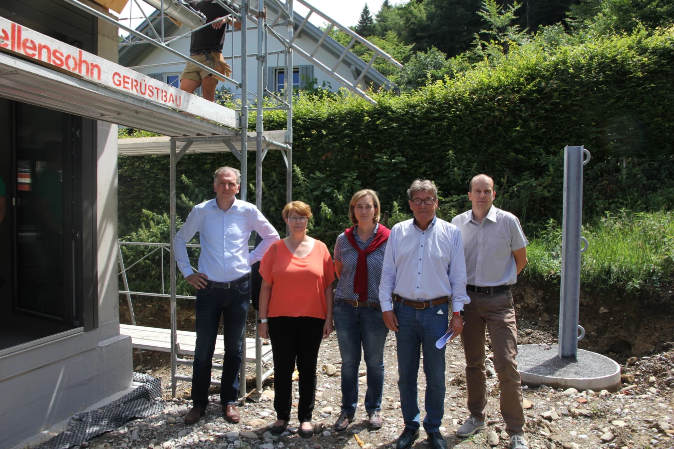 Arch. DI Reinhard Drexel, Alexandra Schalegg (AH), Dipl. Arch. FH Eveline Drexel, GF Ing. Wilhelm Muzyczyn (AH), Ing. Christian Jauk (Rhomberg)