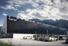 Effizient, wirtschaftlich, sicher: Visualisierung der Fassaden-PV am neuen Collini-Produktionsgebäude in Hohenems. Bildnachweis: Rhomberg Bau