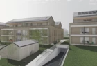230707_Rhomberg_Bau_baut_in_Heiligenberg Auf dem Areal in der Hohensteinstraße entstehen fünf Baukörper mit je zwei Voll- und einem Staffelgeschoss, in denen 40 Wohnungen von zwei bis vier Zimmern und Größen von etwa 47 bis rund 95 m2 untergebracht sind. Bildnachweis: Rhomberg Bau/Holzner Architekten