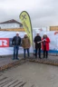 Die BU lautet: Legten den Grundstein für das Rheindorf Lustenau (v. l. n. r.): Martin Summer, Rhomberg Bau, Kurt Fischer, Bürgermeister Lustenau, Lukas Hopfner, Raiffeisenbank Im Rheintal, und Alexandra Schalegg, Alpenländische Gemeinnützige WohnbauGmbH.